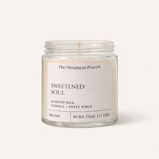 Almond milk, vanilla and honey scented candle by The Himalayan Peace